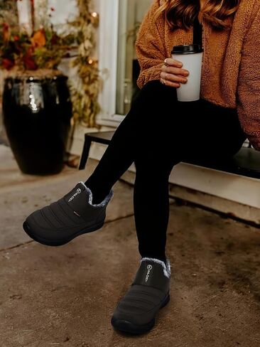 Women Winter Snow Boots: Slip on Fur Warm Insulated Ankle Boot | Waterproof Fur Lined Short Comfort Walking Non Slip Womens Booties - Outdoor Cold Weather Work Shoes for Stay Warm All Day in Saudi Arabia
