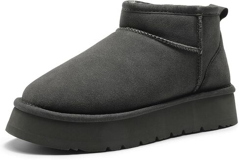 DREAM PAIRS Women's Snow Boots Platform Winter Boot, Faux Fur Lined Slip On Ankle Boots in Saudi Arabia