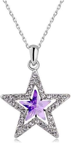 سلسلة سويتر طويلة بتصميم نجمة ثلاثية من ميكسيا، مجوهرات راقية للنساء من اللؤلؤ الاحمر، قلادة بشراشيب (نجمة أرجوانية) in Kuwait