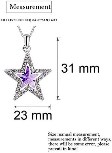 سلسلة سويتر طويلة بتصميم نجمة ثلاثية من ميكسيا، مجوهرات راقية للنساء من اللؤلؤ الاحمر، قلادة بشراشيب (نجمة أرجوانية) in Kuwait