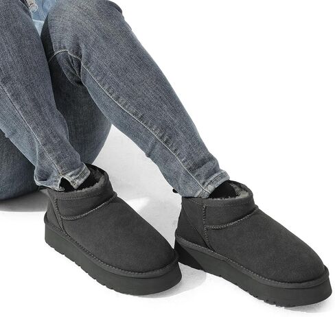 DREAM PAIRS Women's Snow Boots Platform Winter Boot, Faux Fur Lined Slip On Ankle Boots in Saudi Arabia