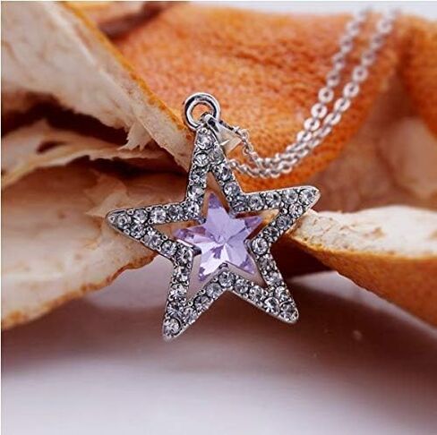 سلسلة سويتر طويلة بتصميم نجمة ثلاثية من ميكسيا، مجوهرات راقية للنساء من اللؤلؤ الاحمر، قلادة بشراشيب (نجمة أرجوانية) in Kuwait