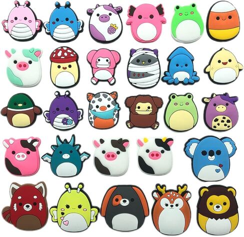 Squishnallows Shoe Charms for Girls, 28pcs Cute Shoe Charms for Clog Sandals Decorations And 1 Bracelet in Saudi Arabia
