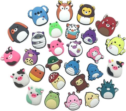 Squishnallows Shoe Charms for Girls, 28pcs Cute Shoe Charms for Clog Sandals Decorations And 1 Bracelet in Saudi Arabia