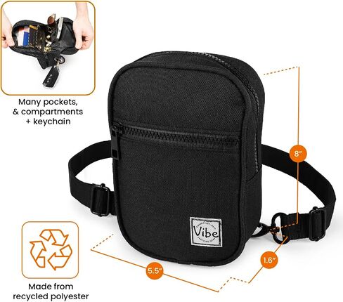 حقيبة كروس فيبي فيستيفال جير للنساء 4 في 1 من البوليستر المعاد تدويره حقيبة ظهر وحزام فاني - أسود in Kuwait