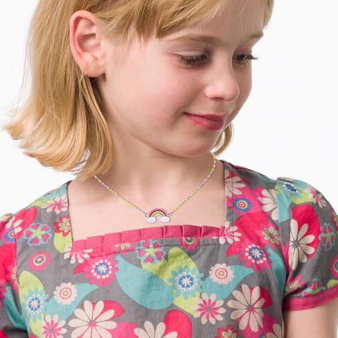 SYNLIN 10 قطع من القلائد الملونة المينا مطرزة بالخرز للفتيات المراهقات والأطفال مجوهرات للبنات in Kuwait