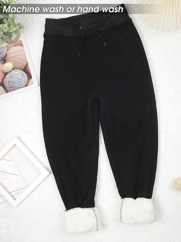 URATOT 1 Pack Women's Sherpa Lined Sweatpants with Pockets Winter Warm Jogger Sweatpants Athletic Fleece Lined Pants in Saudi Arabia