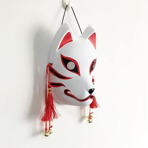 YangYong Fox Cosplay Mask for Masquerade Ball Party Halloween, Japanese Kitsune Kabuki in Kuwait