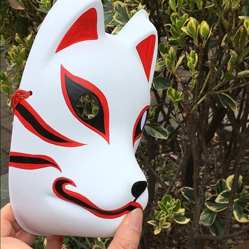 YangYong Fox Cosplay Mask for Masquerade Ball Party Halloween, Japanese Kitsune Kabuki in Kuwait