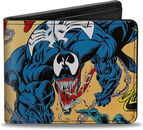 Buckle-Down Marvel Comics Wallet, Bifold, Classic Venom Lethal Protector Part 5 Cover with Spider Man, Vegan Leather in Saudi Arabia