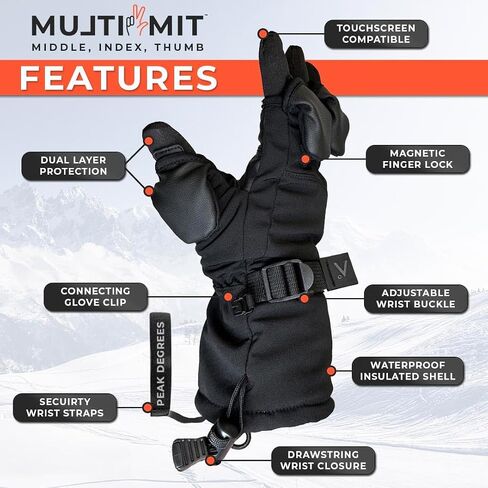MULTI MIT - Waterproof, Breathable, & Touchscreen Compatible Winter Glove - Stay Warm Stay Connected with Dual Layer Gloves in Saudi Arabia