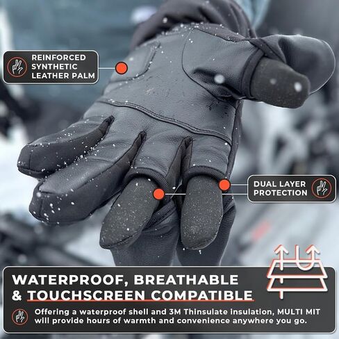 MULTI MIT - Waterproof, Breathable, & Touchscreen Compatible Winter Glove - Stay Warm Stay Connected with Dual Layer Gloves in Saudi Arabia
