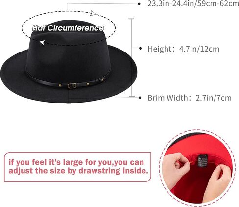قبعة فيدورا الكلاسيكية ذات الحافة العريضة للرجال والنساء من UnSex Two Tone قبعة قبعة بنما كاجوال قبعة مع مشبك حزام in Kuwait