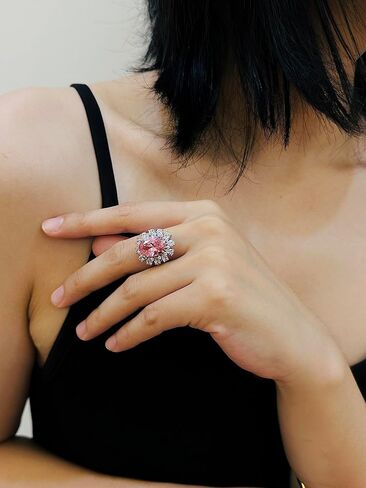 خاتم مفتوح مرصع بحجر زركونيا مكعب وردي قابل للتعديل من تاشيلونج - أناقة بدون مجهود لكل مناسبة! معدن، زركونيا مكعب in Kuwait