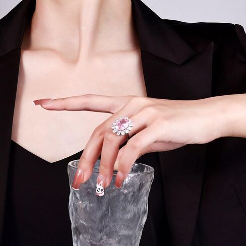 خاتم مفتوح مرصع بحجر زركونيا مكعب وردي قابل للتعديل من تاشيلونج - أناقة بدون مجهود لكل مناسبة! معدن، زركونيا مكعب in Kuwait