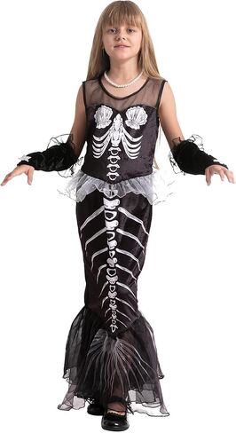أزياء Spooktacular Creations للهالوين على شكل هيكل حورية البحر للأطفال in Kuwait