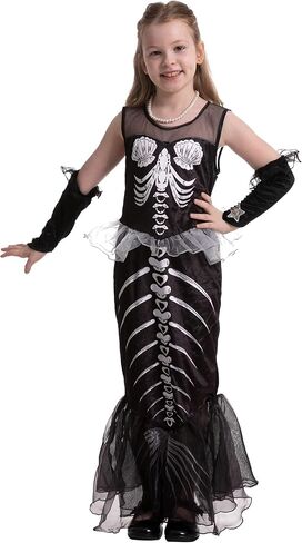 أزياء Spooktacular Creations للهالوين على شكل هيكل حورية البحر للأطفال in Kuwait