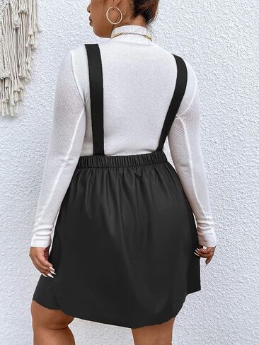 فستان WDIRARA نسائي مقاس كبير من جلد البولي يوريثان بدون أكمام بحاشية مضيئة فستان بينافور صلب in Kuwait