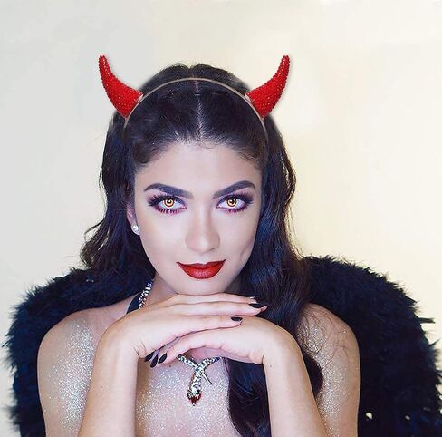 ZITULRY Halloween Devil Horns Headband for Women Halloween Hairwear Halloween Hair Hoop Jewelry for Cosplay Decoration in Kuwait