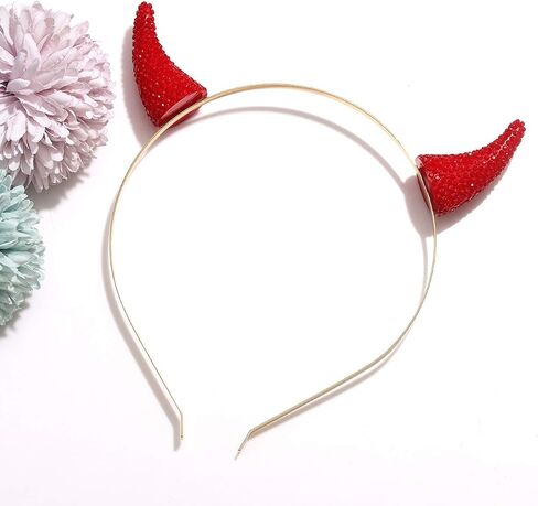 ZITULRY Halloween Devil Horns Headband for Women Halloween Hairwear Halloween Hair Hoop Jewelry for Cosplay Decoration in Kuwait