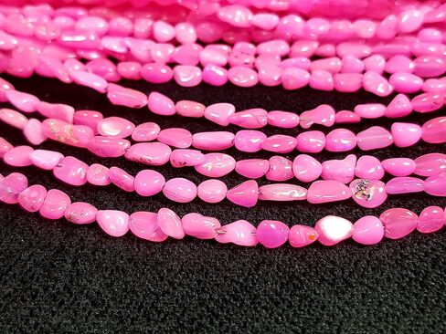 Pink Ethiopian Opal Smooth Tumble Shape Nugget Beads Galaxy fire Opal Beads | Genuine Gemstone Size 3x4-4x7 MM 16 Inch [NSKU-20] in Kuwait