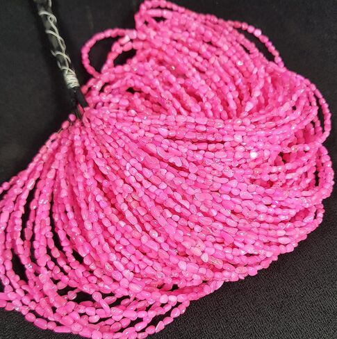 Pink Ethiopian Opal Smooth Tumble Shape Nugget Beads Galaxy fire Opal Beads | Genuine Gemstone Size 3x4-4x7 MM 16 Inch [NSKU-20] in Kuwait