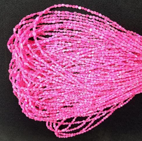 Pink Ethiopian Opal Smooth Tumble Shape Nugget Beads Galaxy fire Opal Beads | Genuine Gemstone Size 3x4-4x7 MM 16 Inch [NSKU-20] in Kuwait