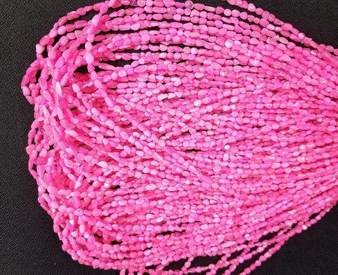 Pink Ethiopian Opal Smooth Tumble Shape Nugget Beads Galaxy fire Opal Beads | Genuine Gemstone Size 3x4-4x7 MM 16 Inch [NSKU-20] in Kuwait