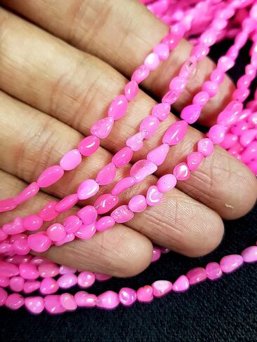 Pink Ethiopian Opal Smooth Tumble Shape Nugget Beads Galaxy fire Opal Beads | Genuine Gemstone Size 3x4-4x7 MM 16 Inch [NSKU-20] in Kuwait