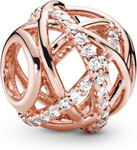 PANDORA Jewelry Sparkling and Polished Lines Cubic Zirconia Charm in Rose in Saudi Arabia