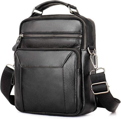 BAIGIO Men's Genuine Leather Bag Shoulder Messenger bag Briefcase Crossbody Handbag in Kuwait
