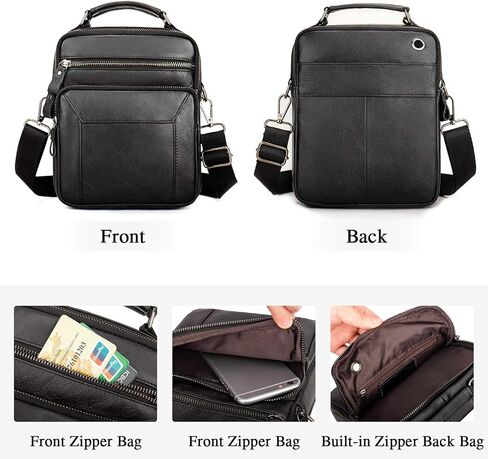 BAIGIO Men's Genuine Leather Bag Shoulder Messenger bag Briefcase Crossbody Handbag in Kuwait