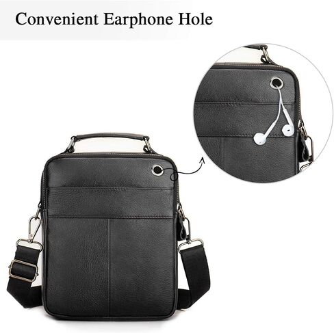 BAIGIO Men's Genuine Leather Bag Shoulder Messenger bag Briefcase Crossbody Handbag in Kuwait