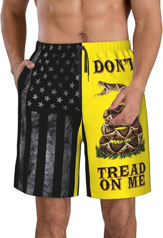 شوويك شورت رجالي للسباحة بعلم أمريكي صيفي لركوب الأمواج، شورت شاطئ سريع الجفاف مع سروال مبطن شبكي in Kuwait