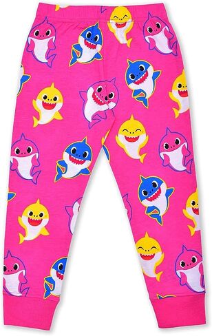 Nickelodeon Baby Shark Girls’ Long Sleeve Shirt and Jogger Set for Infant, Toddler and Little Kids – Pink/Grey in Saudi Arabia