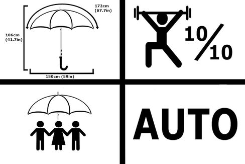 الياقة والاساور لندن - مظلة جولف مقاومة للرياح مقاس XXL 172 سم قوس 60 ميل في الساعة - قوية للغاية - مظلة كبيرة جامبو ستورم فايتر - اطار من الالياف الزجاجية المقواة باللون الازرق - فتح تلقائي - مقبض in Kuwait