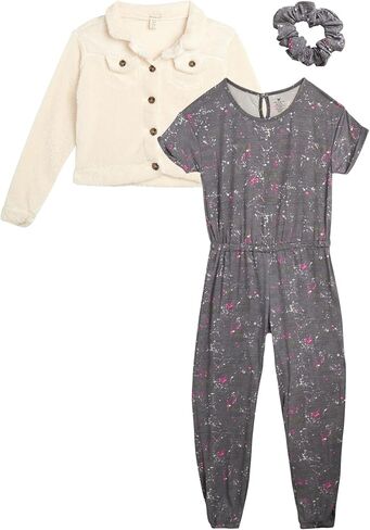 طقم بذلة للفتيات من One Step Up - قطعتان من سترة أو سترة من صوف الشيربا أو سترة ورومبير - طقم ملابس للشباب للفتيات، 7-12 in Kuwait