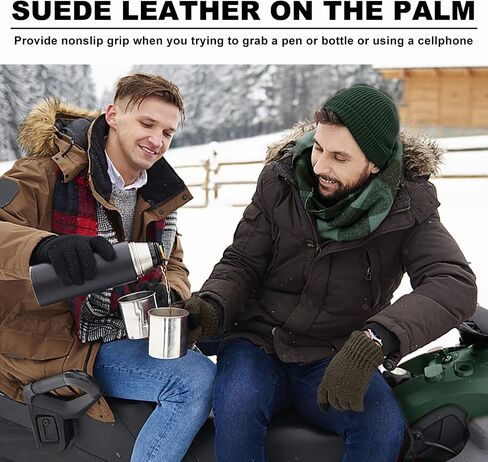 Evridwear Mens Winter Warm Gloves ,Knitted Thermal Anti-Slip Touchscreen Glove with 3M Thinsulate Insulated Lining in Saudi Arabia