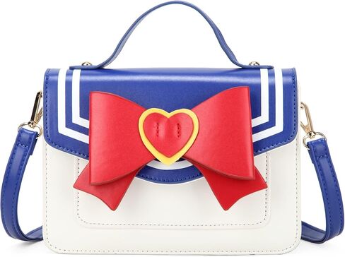 Cute Anime Cosplay Big Bow Top-Handle Purse Small Shoulder Crossbody Bag for Women Girls (BLUE/RED) in Kuwait