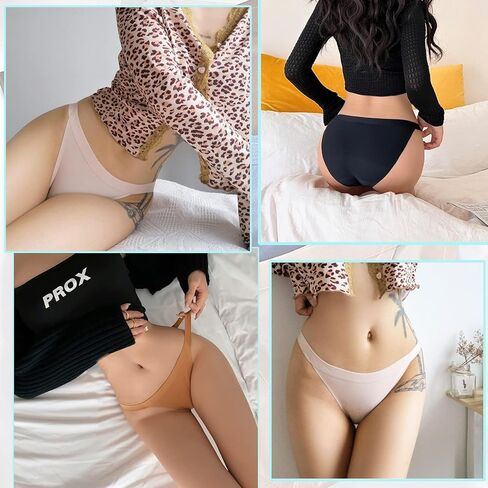 Buankoxy G-String Underwear for Women Seamless High Cut Invisible Bikini Panties Stretch Hipster Briefs 5 Pack in Kuwait