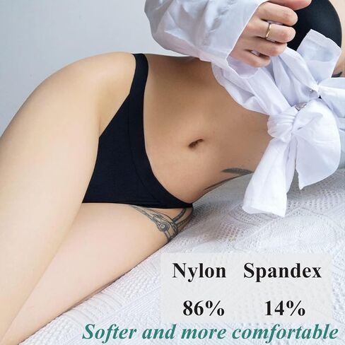 Buankoxy G-String Underwear for Women Seamless High Cut Invisible Bikini Panties Stretch Hipster Briefs 5 Pack in Kuwait