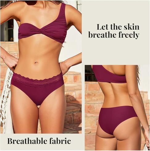 Aijolen Women's Seamless Underwear Lace No Show Bikini Panties invisible Underpants Panty for Womens S-XL in Kuwait