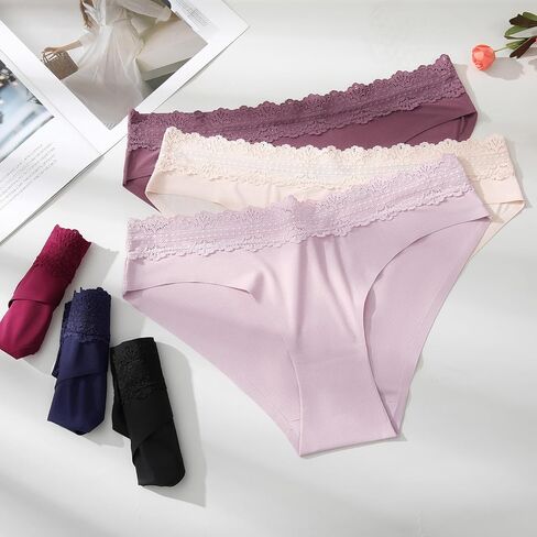 Aijolen Women's Seamless Underwear Lace No Show Bikini Panties invisible Underpants Panty for Womens S-XL in Kuwait