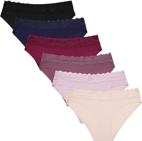 Aijolen Women's Seamless Underwear Lace No Show Bikini Panties invisible Underpants Panty for Womens S-XL in Kuwait