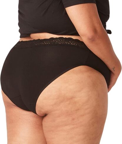 Sensual Hi-Waist Bikini - Moderate Heavy Absorbency Period Protection Underwear for Women Menstrual Panties Black in Saudi Arabia