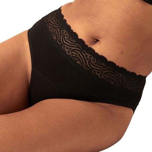 Sensual Hi-Waist Bikini - Moderate Heavy Absorbency Period Protection Underwear for Women Menstrual Panties Black in Saudi Arabia