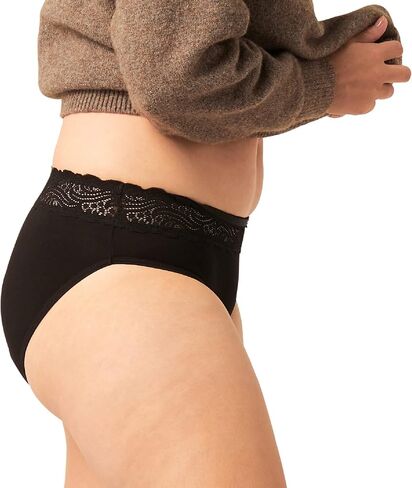 Sensual Hi-Waist Bikini - Moderate Heavy Absorbency Period Protection Underwear for Women Menstrual Panties Black in Saudi Arabia