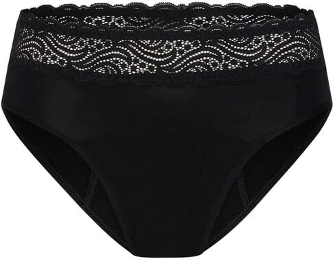 Sensual Hi-Waist Bikini - Moderate Heavy Absorbency Period Protection Underwear for Women Menstrual Panties Black in Saudi Arabia