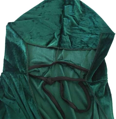 Halloween Hooded Cloak Full Length Velvet Cape with Hood for Halloween Cosplay Costume,59 inch in Kuwait