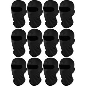 12 Pieces Sun Protection Balaclava Full Face Cover Sun UV Protection Face Protective Cover for Outdoor Sports (Black,Classic Style)